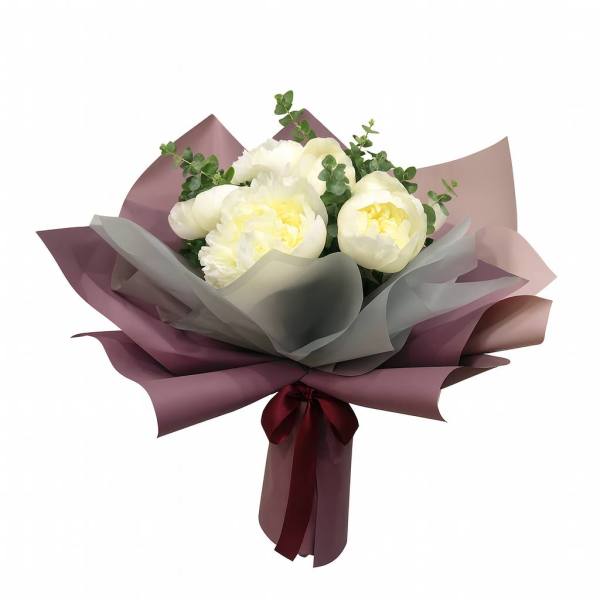 Beyaz 4'lü Şakayık Buketi