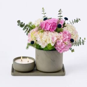 Dekoratif Mumlu Canlı Çiçek
