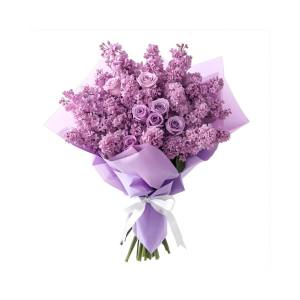 Kır Çiçeği Ve Mor Güller Buıketi