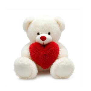 Beyaz Büyük Ayıcık Kalpli (120cm)