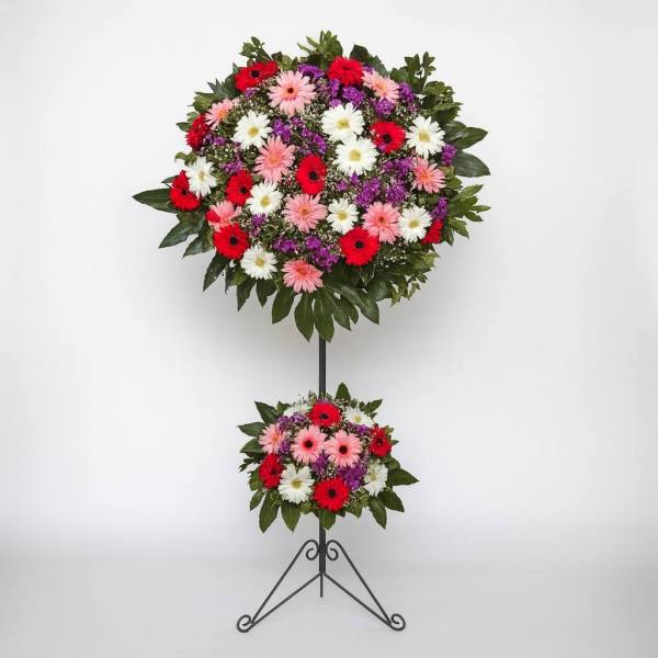 Ferforje Metal AyaklıKarışık Çelenk